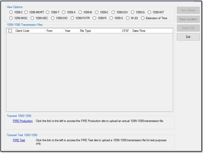 transmit test file screen